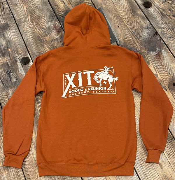 XIT ORANGE BRONC RIDER HOODIE
